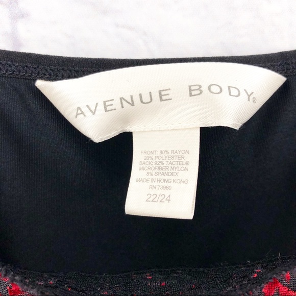 Avenue Body Red & Black Velvet Floral Tank Top - Picture 3 of 4